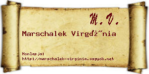 Marschalek Virgínia névjegykártya